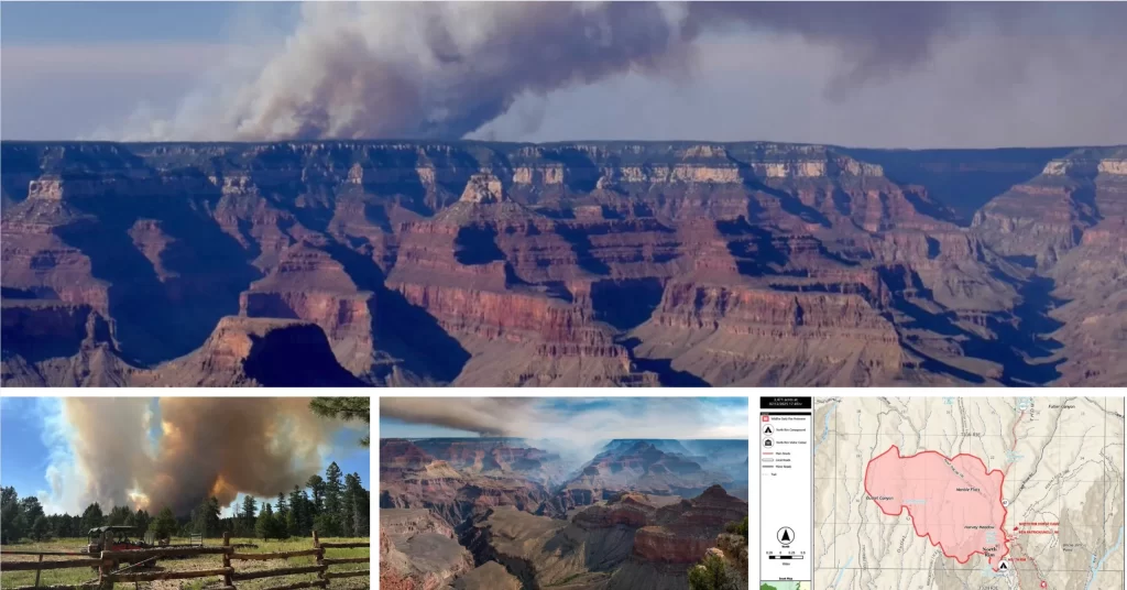 Incendios forestales en el Gran Cañón obligan a evacuar Borde Norte en Arizona. 📸 NPS/The Border Reports